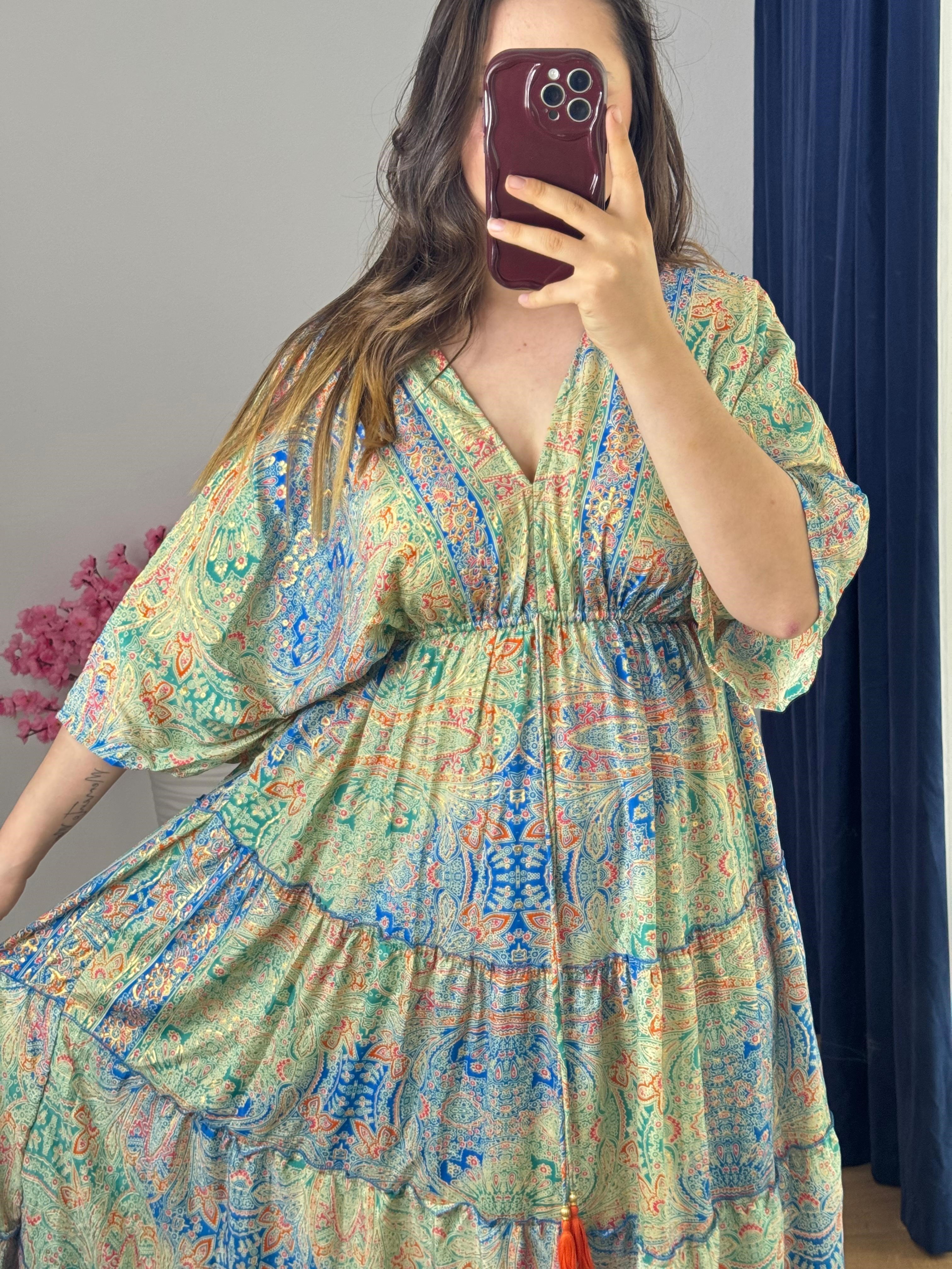 ipek kumaş kaftan elbise-1011
