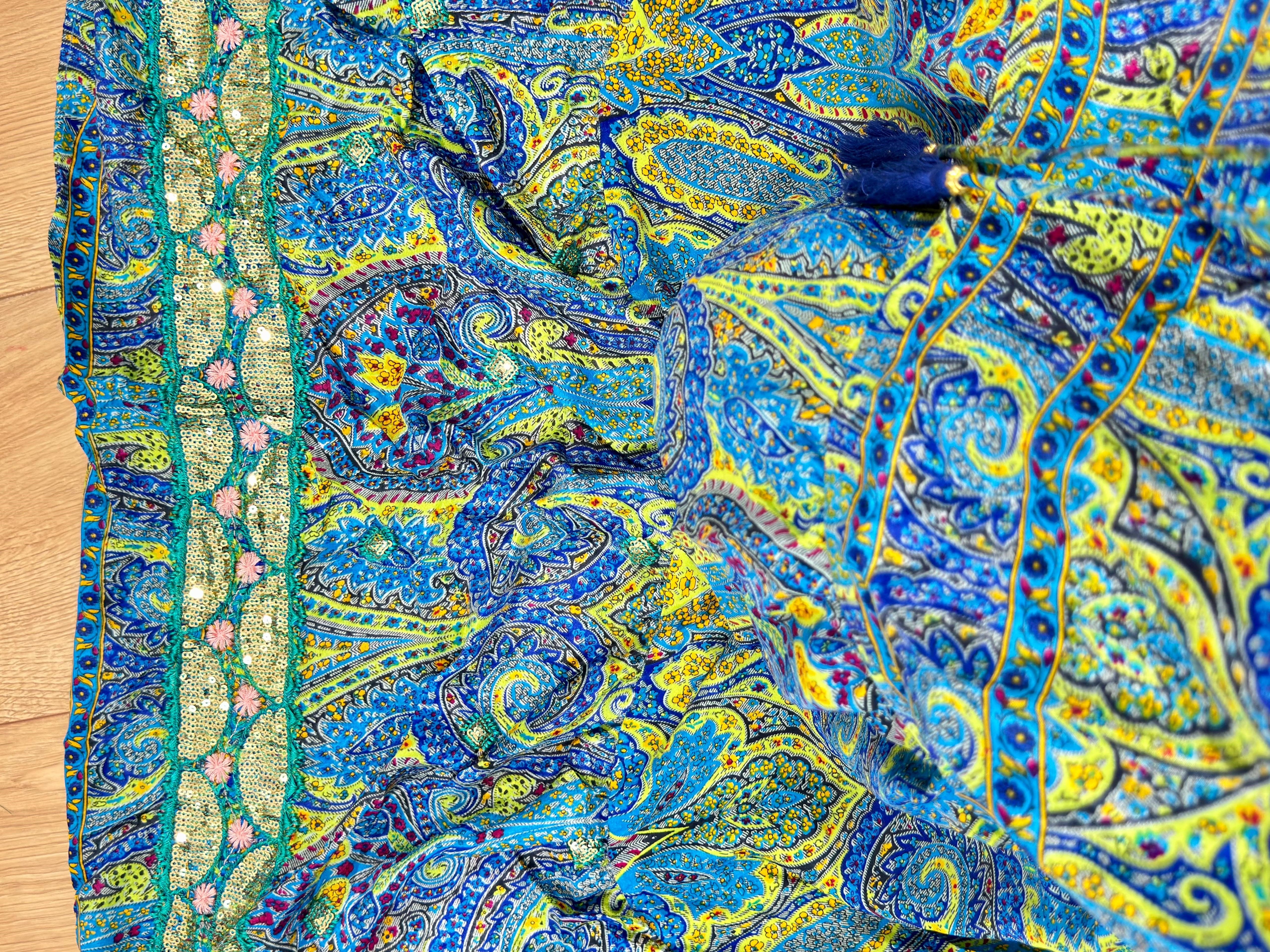 İpek Nakışlı Kaftan Elbise -30