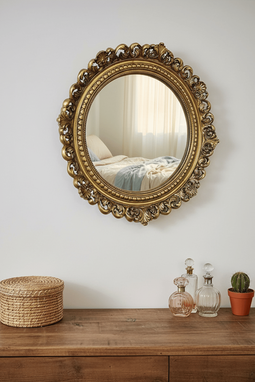 Dekoratif Hediyelik Yuvarlak Dantel Ayna