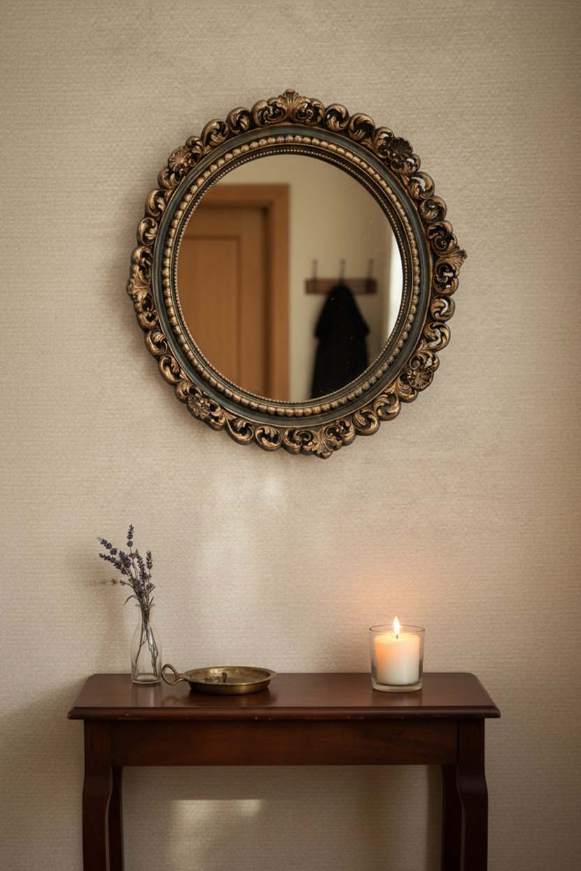 Dekoratif Hediyelik Yuvarlak Dantel Ayna