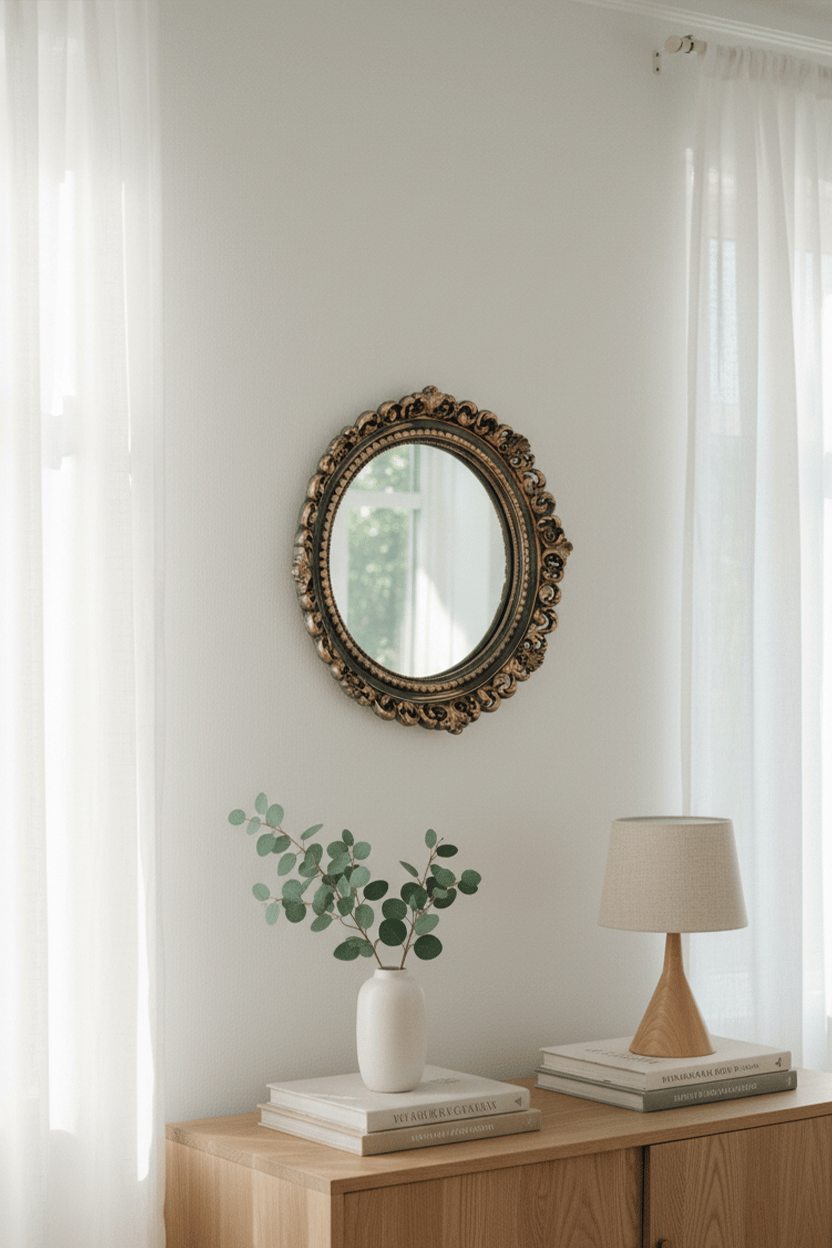 Dekoratif Hediyelik Yuvarlak Dantel Ayna