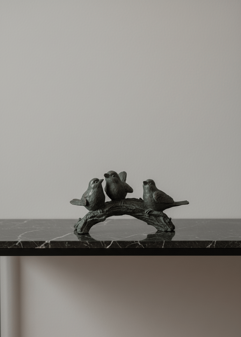 Kuş Figür Seti | Doğal Stil | Dekoratif Biblo (23x15x13)