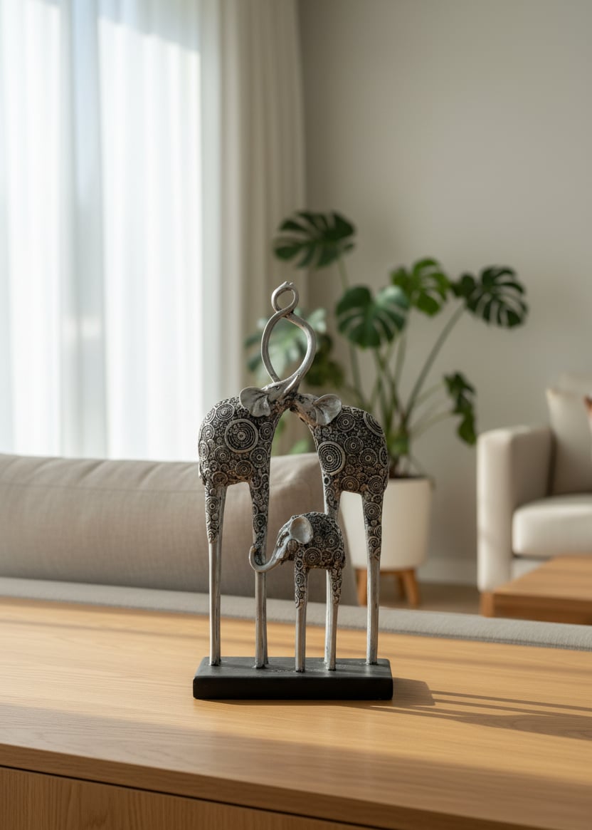 Polyester Fil Ailesi Gümüş 35*17 cm