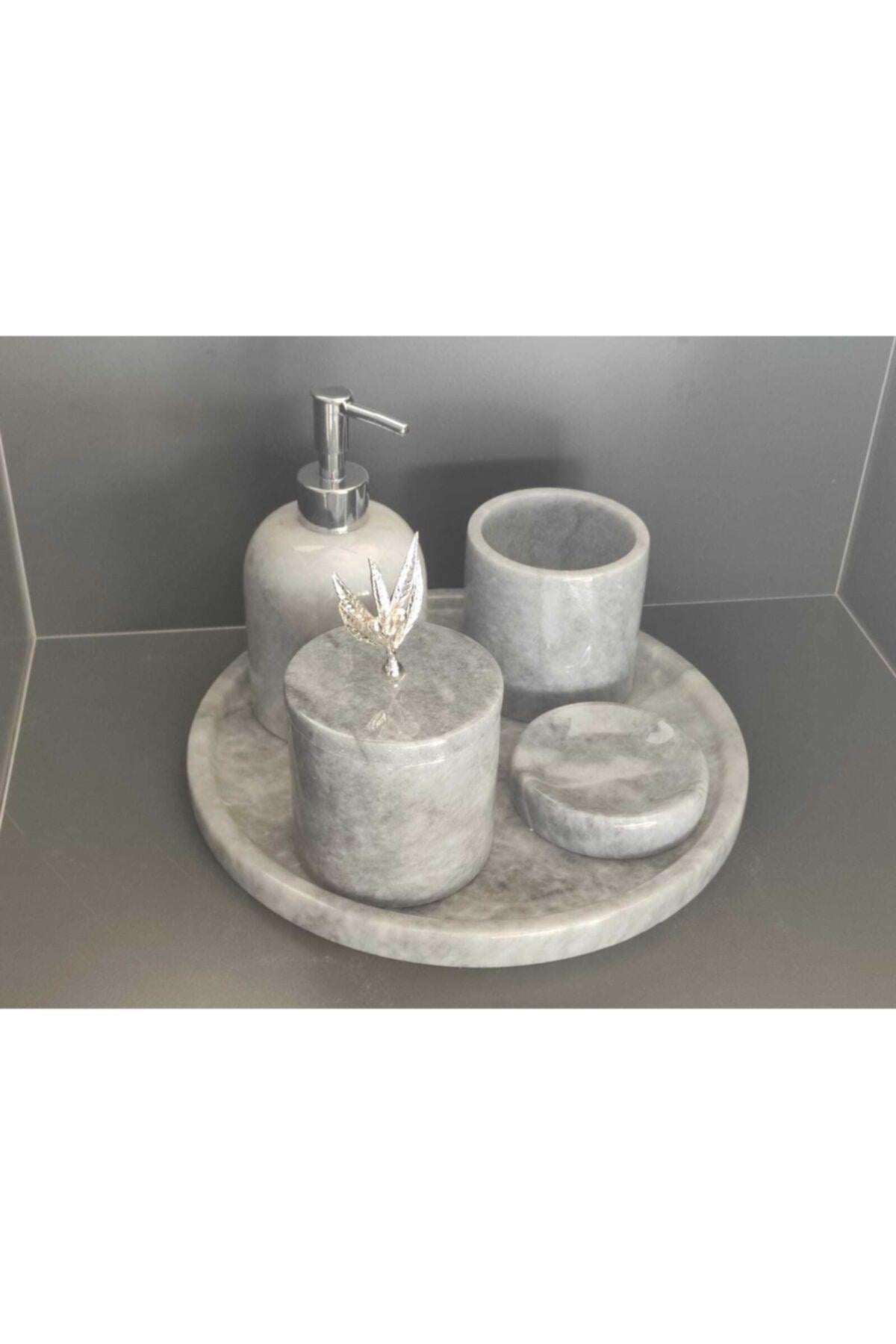 Gri Mermer 5'li Banyo Seti