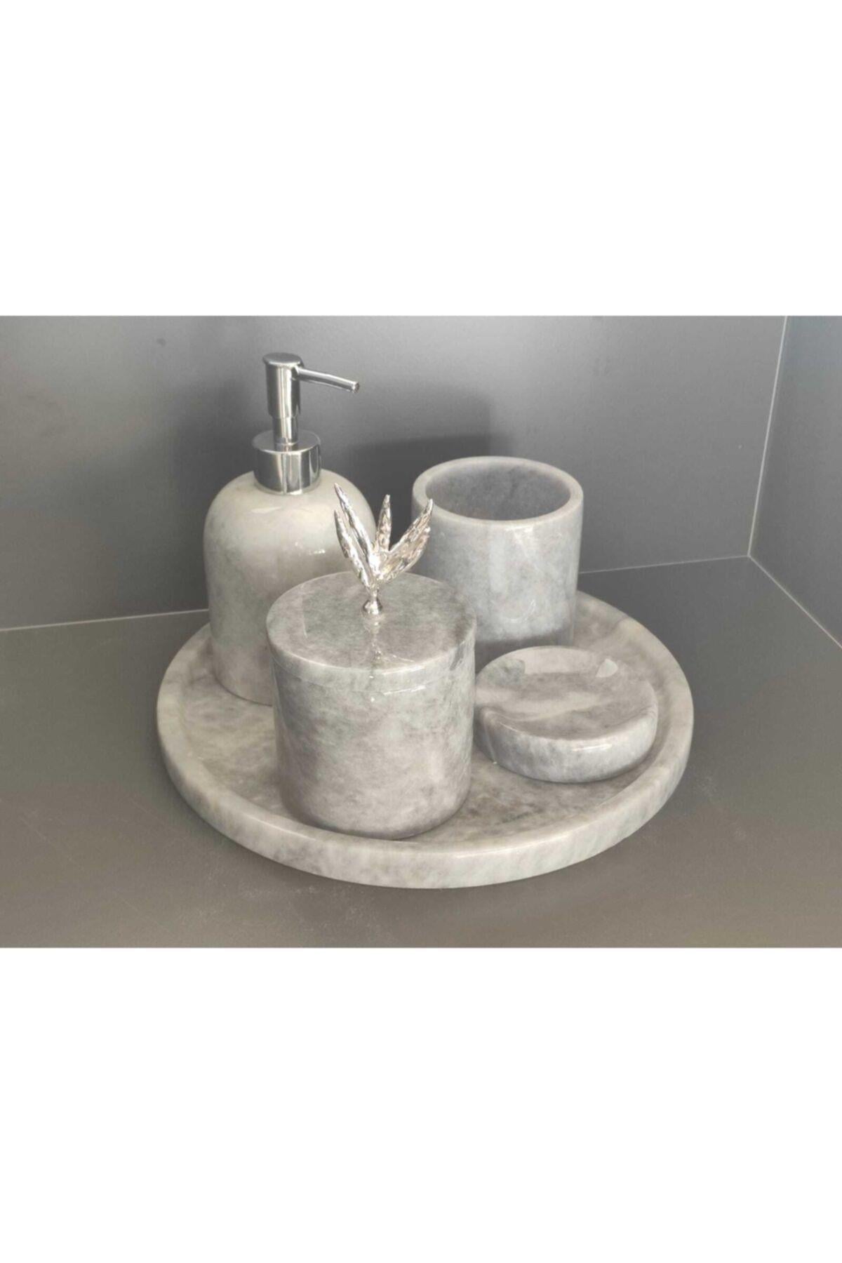 Gri Mermer 5'li Banyo Seti
