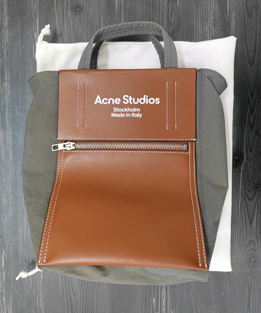 ACNE STUDIOSBaker Out Mini Leather-Trimmed Canvas Tote Bag
