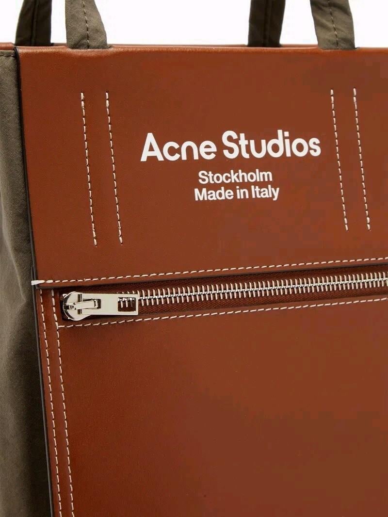 ACNE STUDIOSBaker Out Mini Leather-Trimmed Canvas Tote Bag