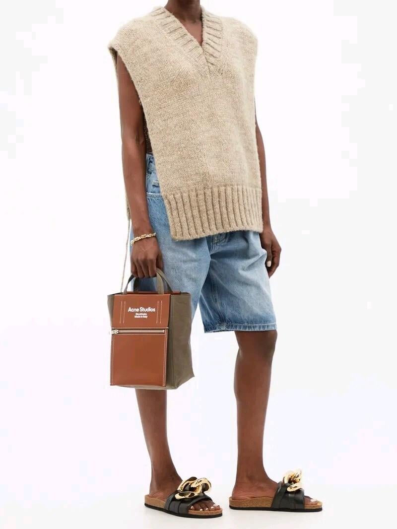ACNE STUDIOSBaker Out Mini Leather-Trimmed Canvas Tote Bag