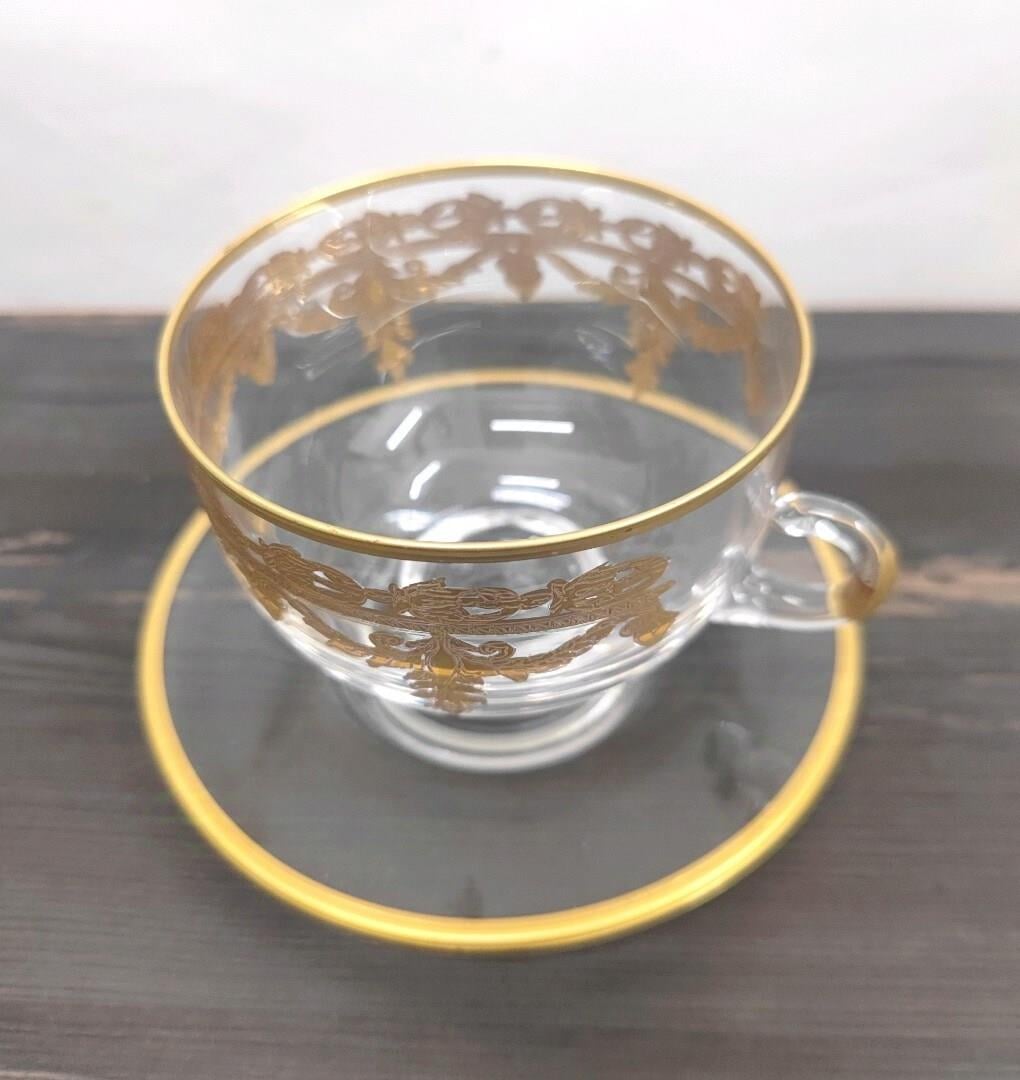 Arte İtalica Vetro Gold Coffee Cup & Saucer