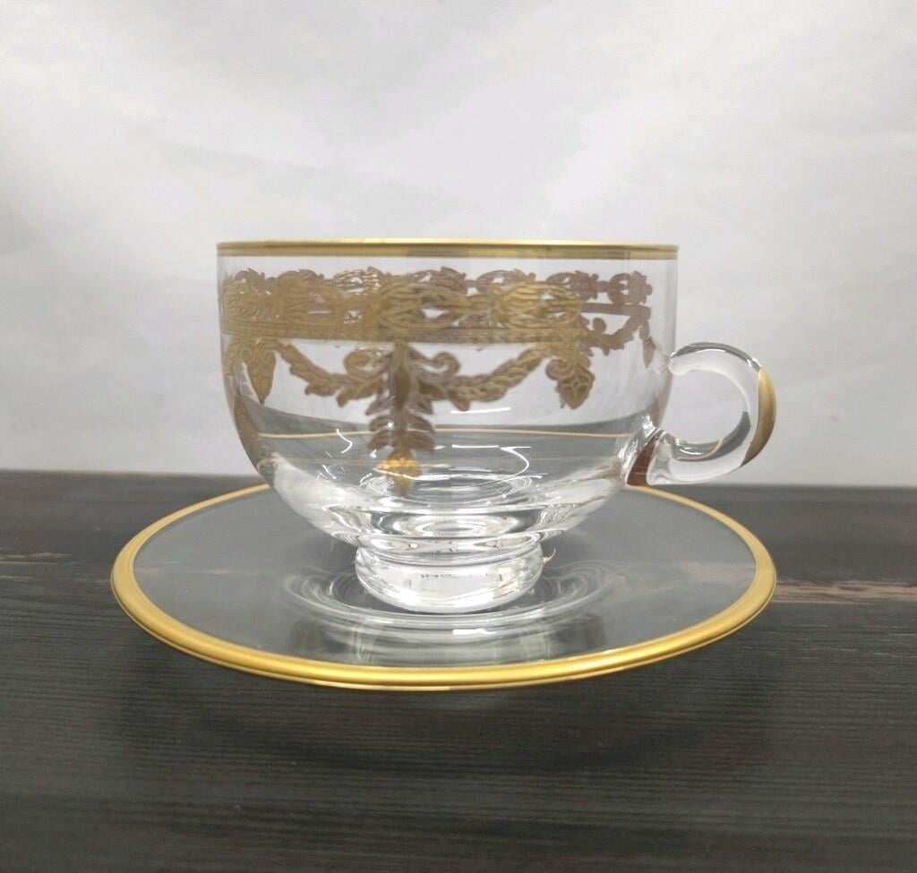 Arte İtalica Vetro Gold Coffee Cup & Saucer