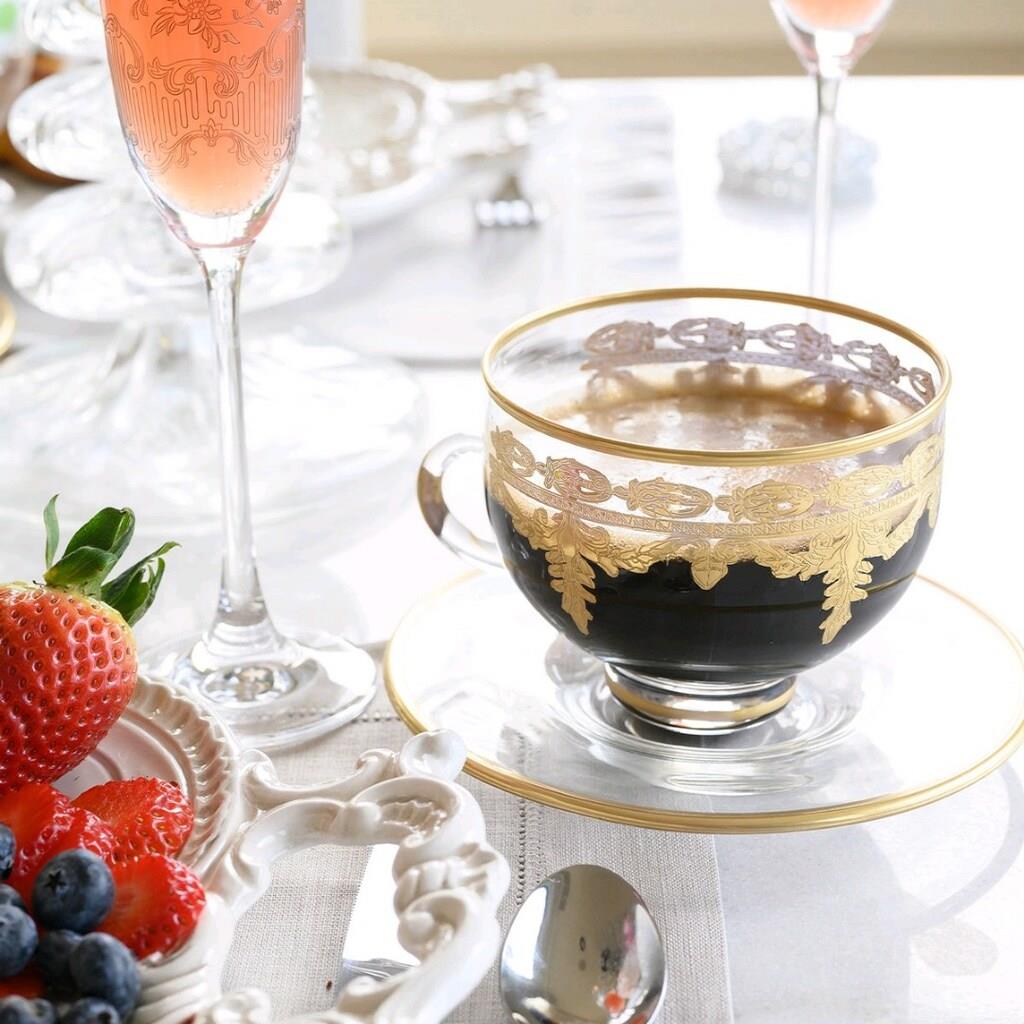 Arte İtalica Vetro Gold Coffee Cup & Saucer