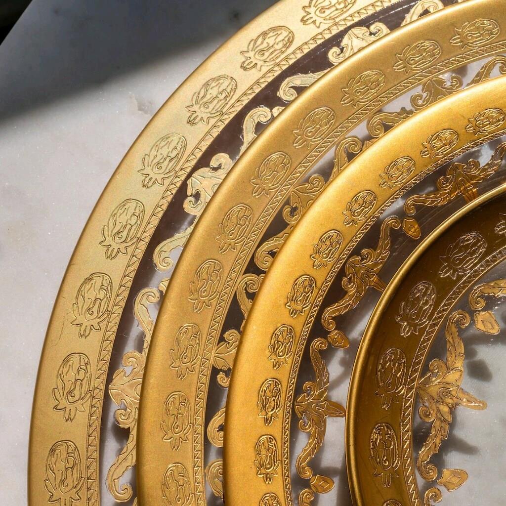 Arte İtalica Vetro Gold Dinner Plate Set