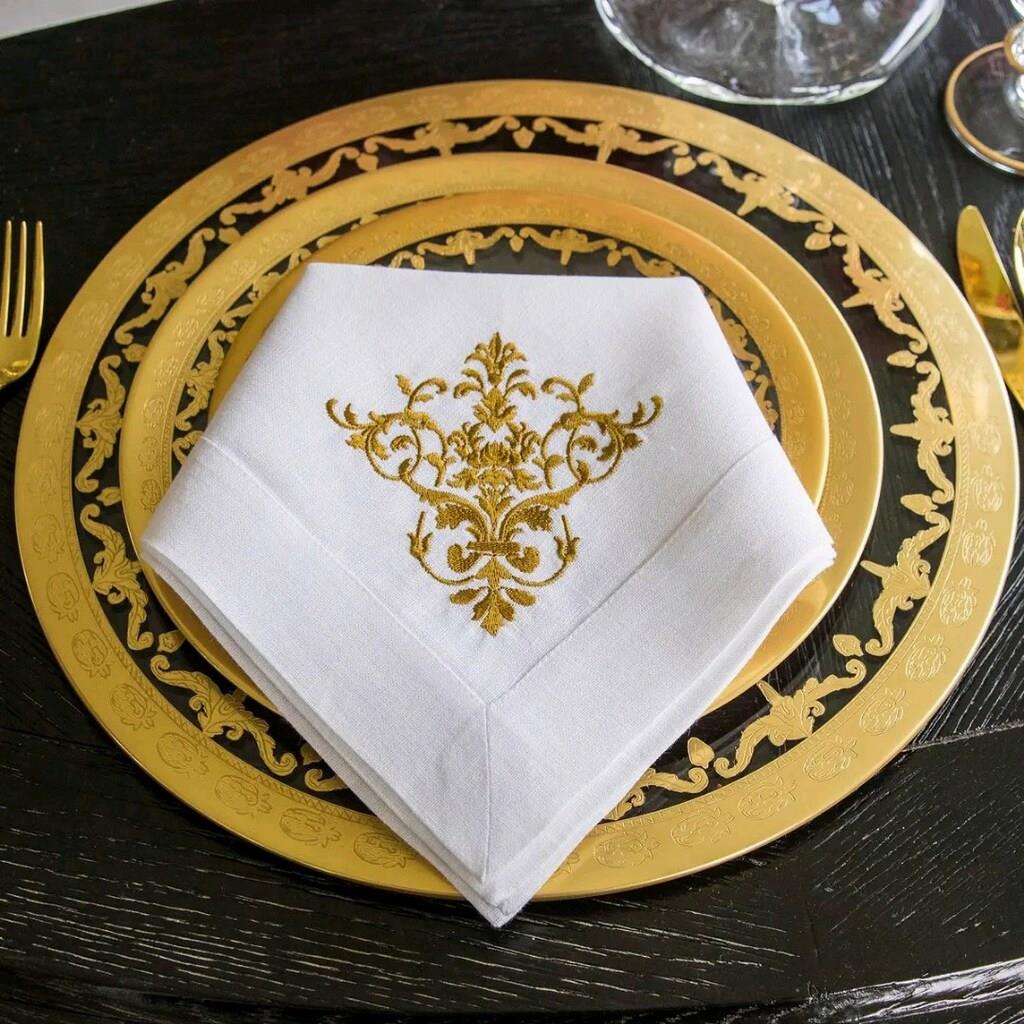 Arte İtalica Vetro Gold Dinner Plate Set