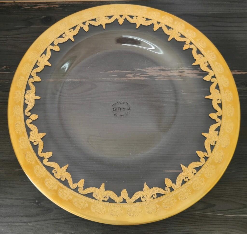 Arte İtalica Vetro Gold Dinner Plate Set