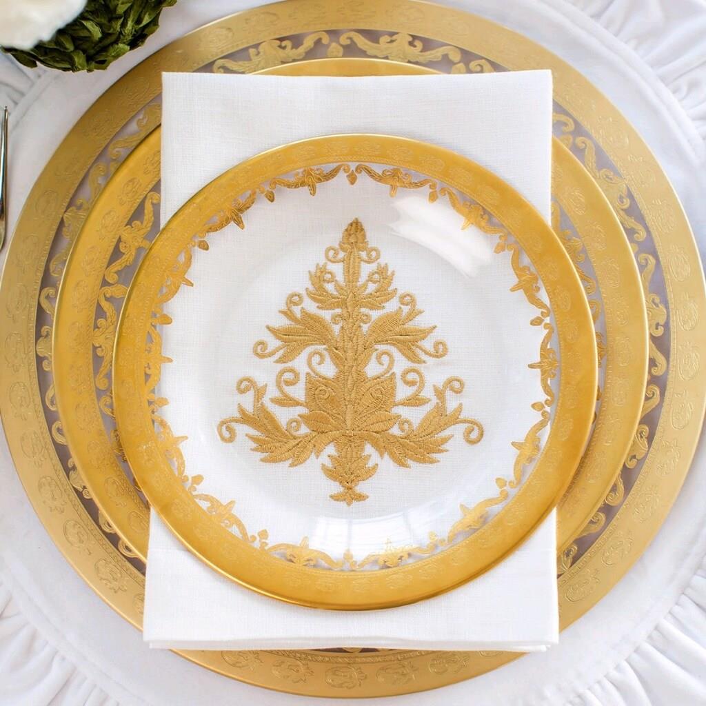 Arte İtalica Vetro Gold Dinner Plate Set