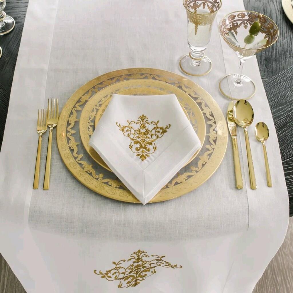 Arte İtalica Vetro Gold Dinner Plate Set