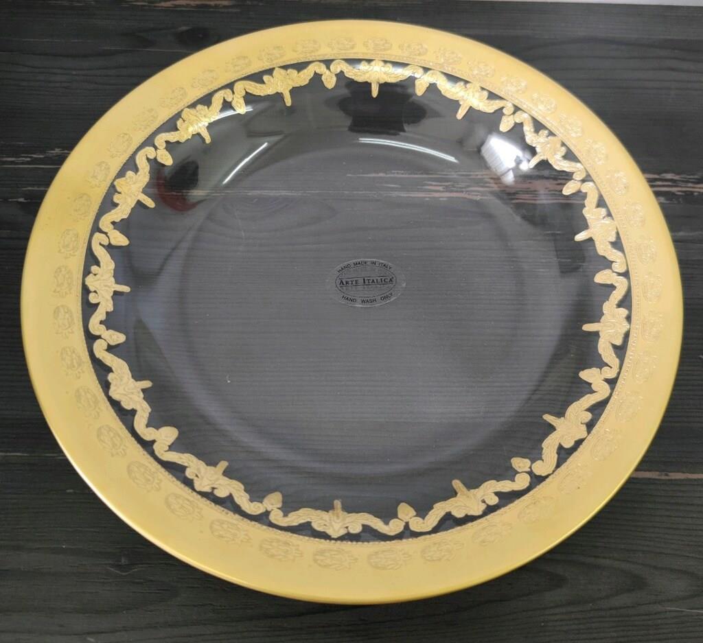 Arte İtalica Vetro Gold Pasta/Soup Bowl
