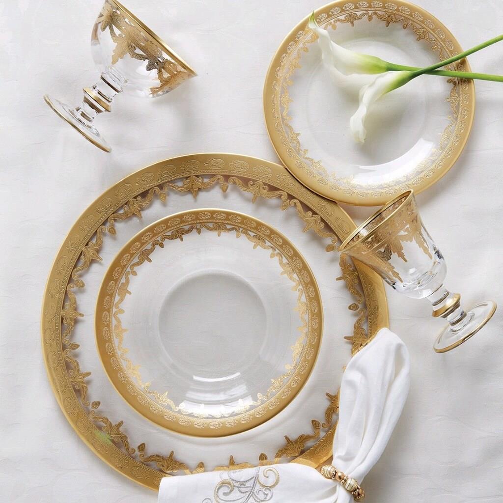 Arte İtalica Vetro Gold Pasta/Soup Bowl