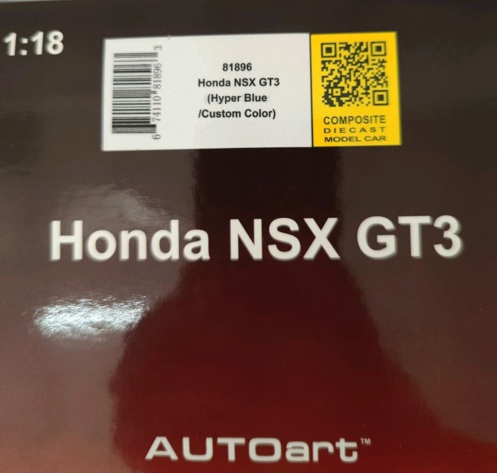 AUTOart Honda NSX GT3 2018 - Hyper Blue - 1:18