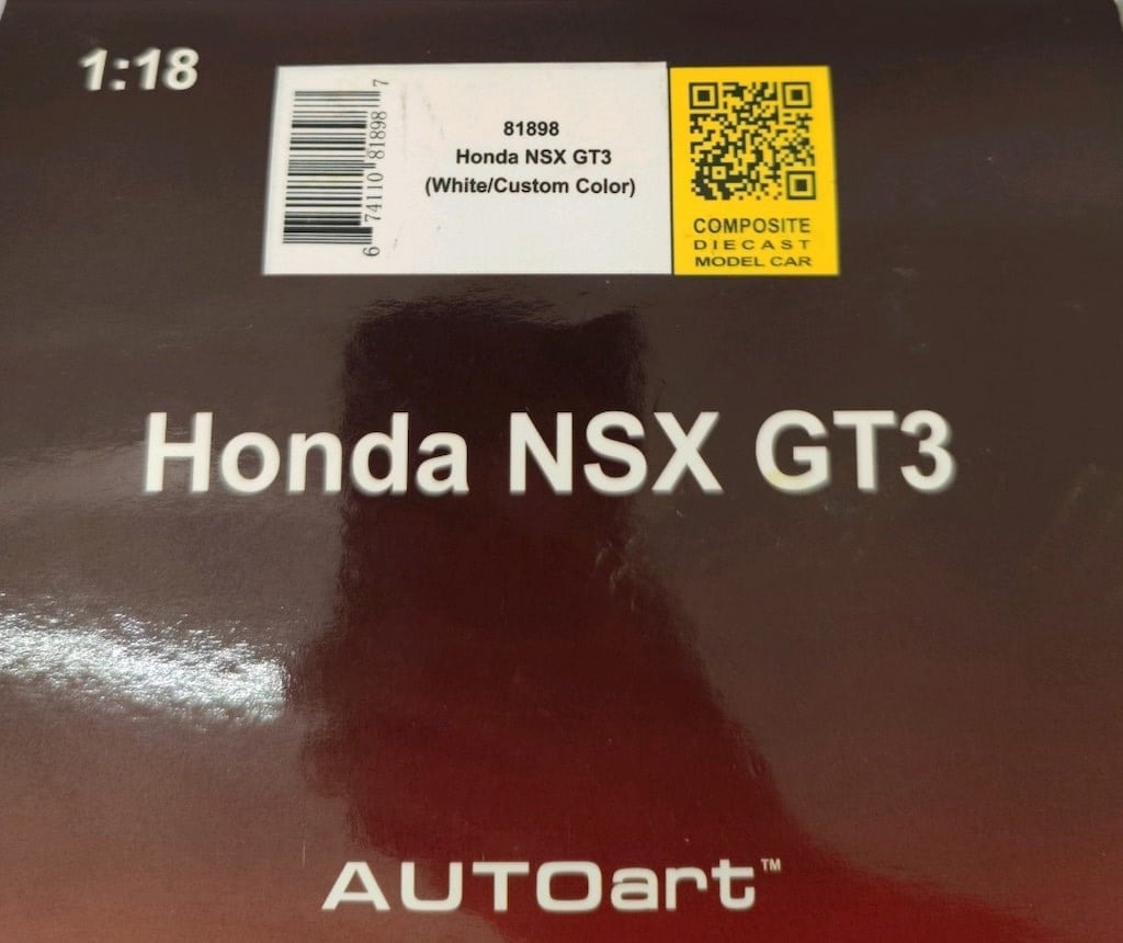 AUTOart Honda NSX GT3 2018 - White - 1:18