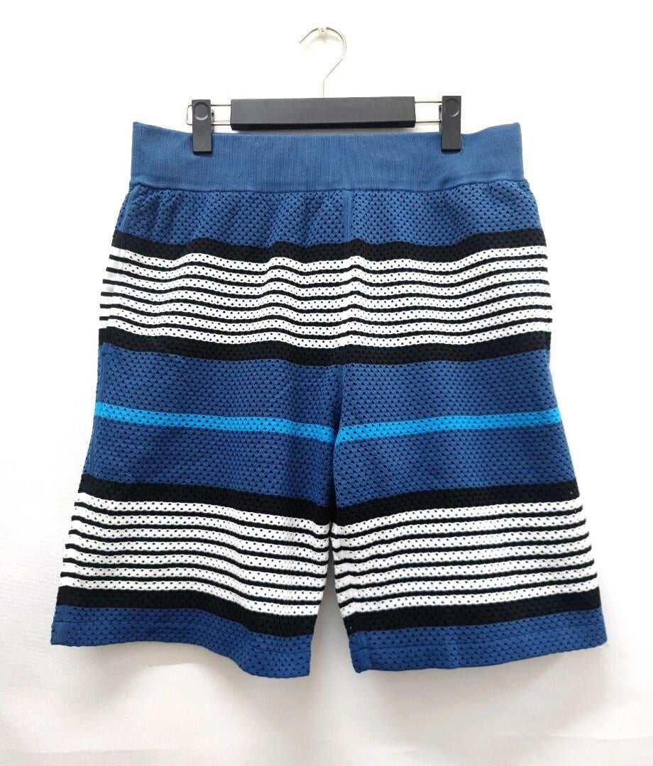 Burberry - Blue Archive Stripe Mesh Knit Shorts