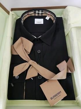 BURBERRY Slim Fit Monogram Motif Streç Pamuklu Poplin Gömlek