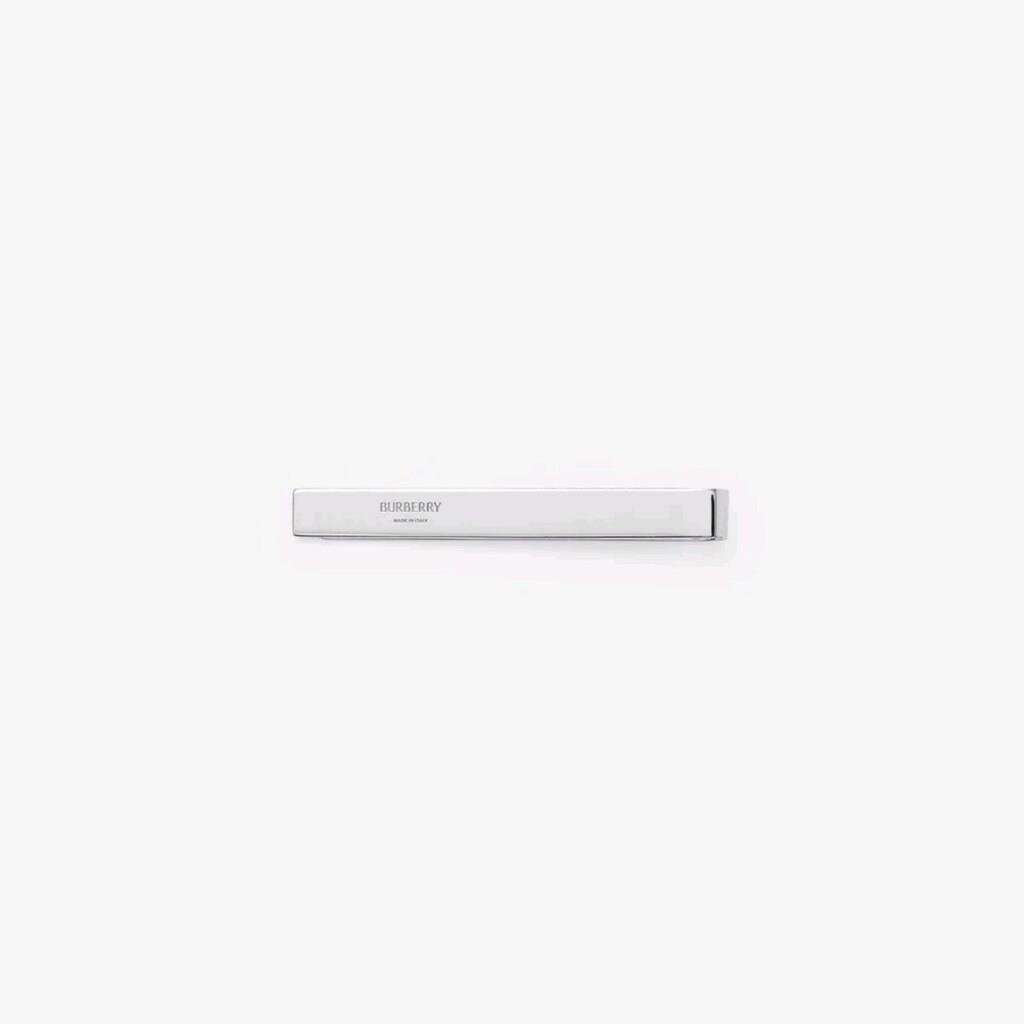 Burberry Sterling Silver Logo Tie Bar
