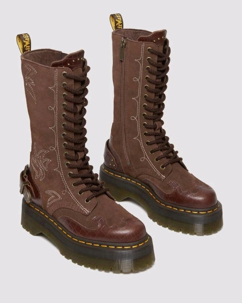 Dr Martens 1b99 Suede Quad in Brown