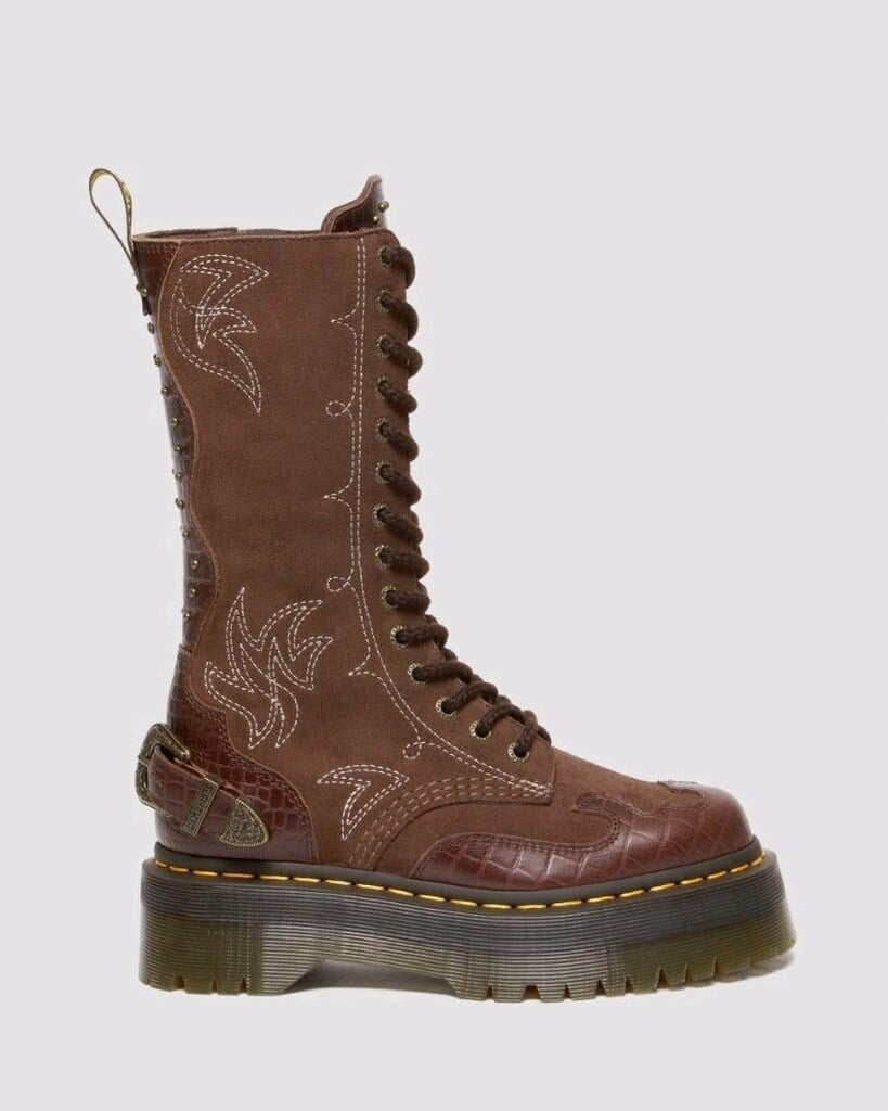 Dr Martens 1b99 Suede Quad in Brown