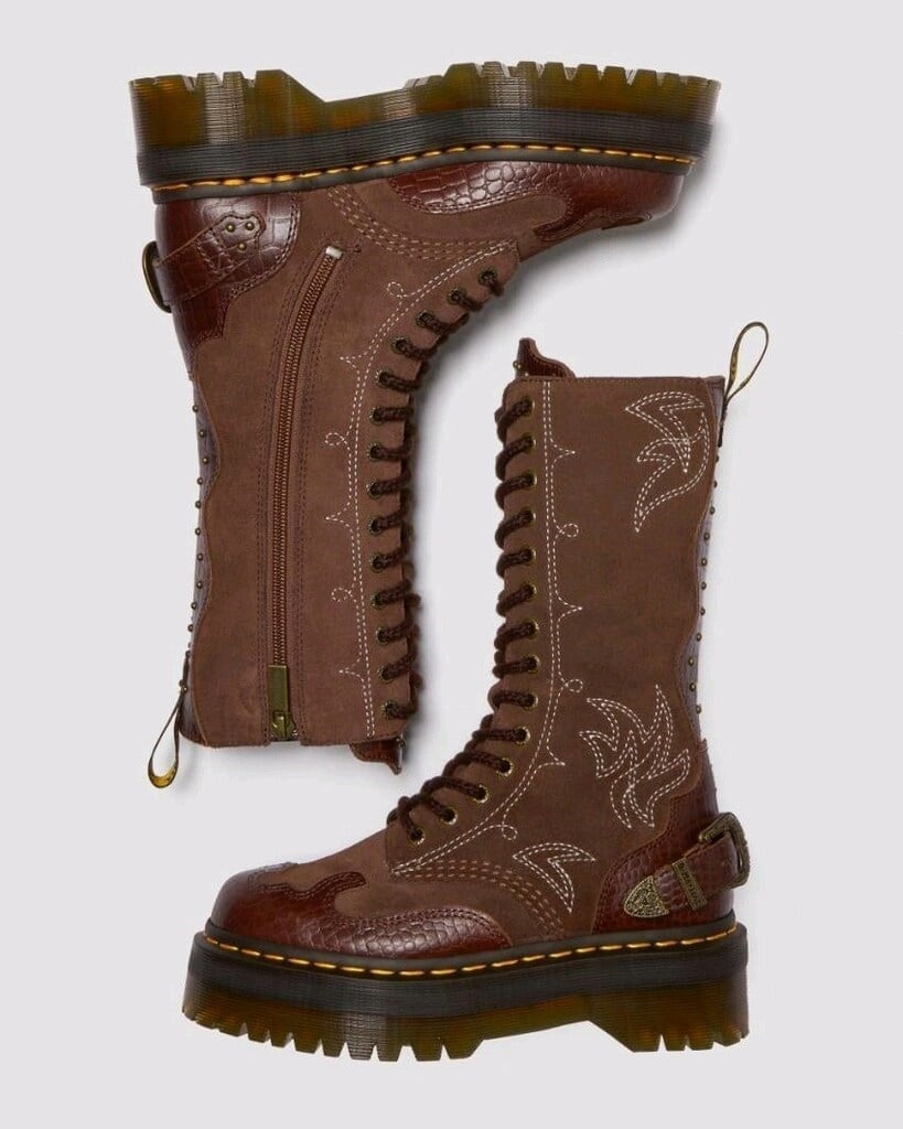 Dr Martens 1b99 Suede Quad in Brown