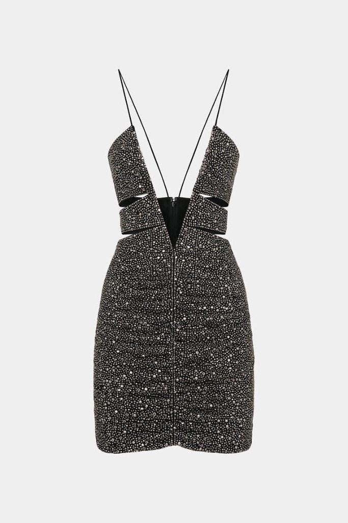 Dsquared2 Embellished Jersey Cutout Mini Dress