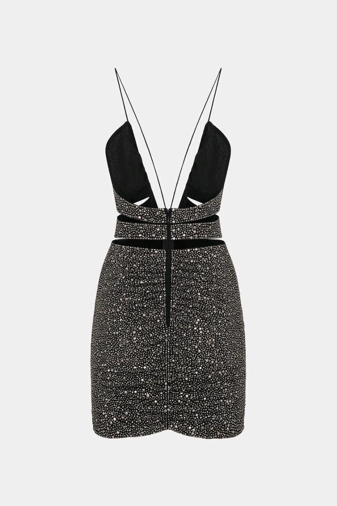 Dsquared2 Embellished Jersey Cutout Mini Dress