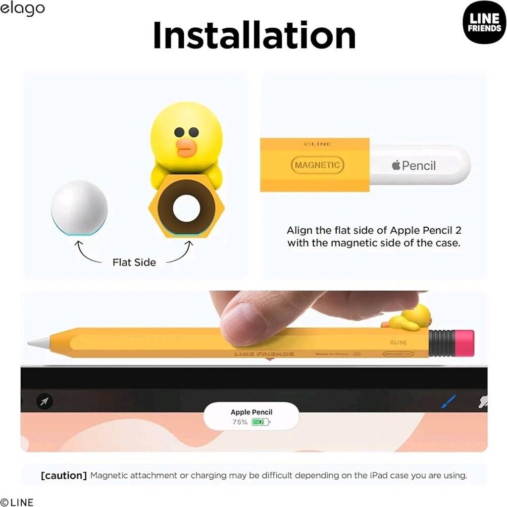 Elago - LINE Friends Apple Pencil Kılıfı - 2.Nesil ve Pro