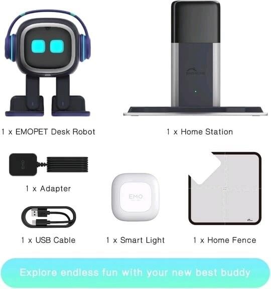 EMO Go Home AI Masaüstü Pet Robot Home Station İle Birlikte