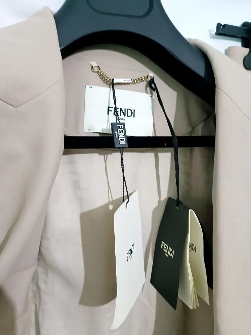 Fendi Cady Pant and O'lock Buckle Cady Blazer Viscose and Acetate Blend