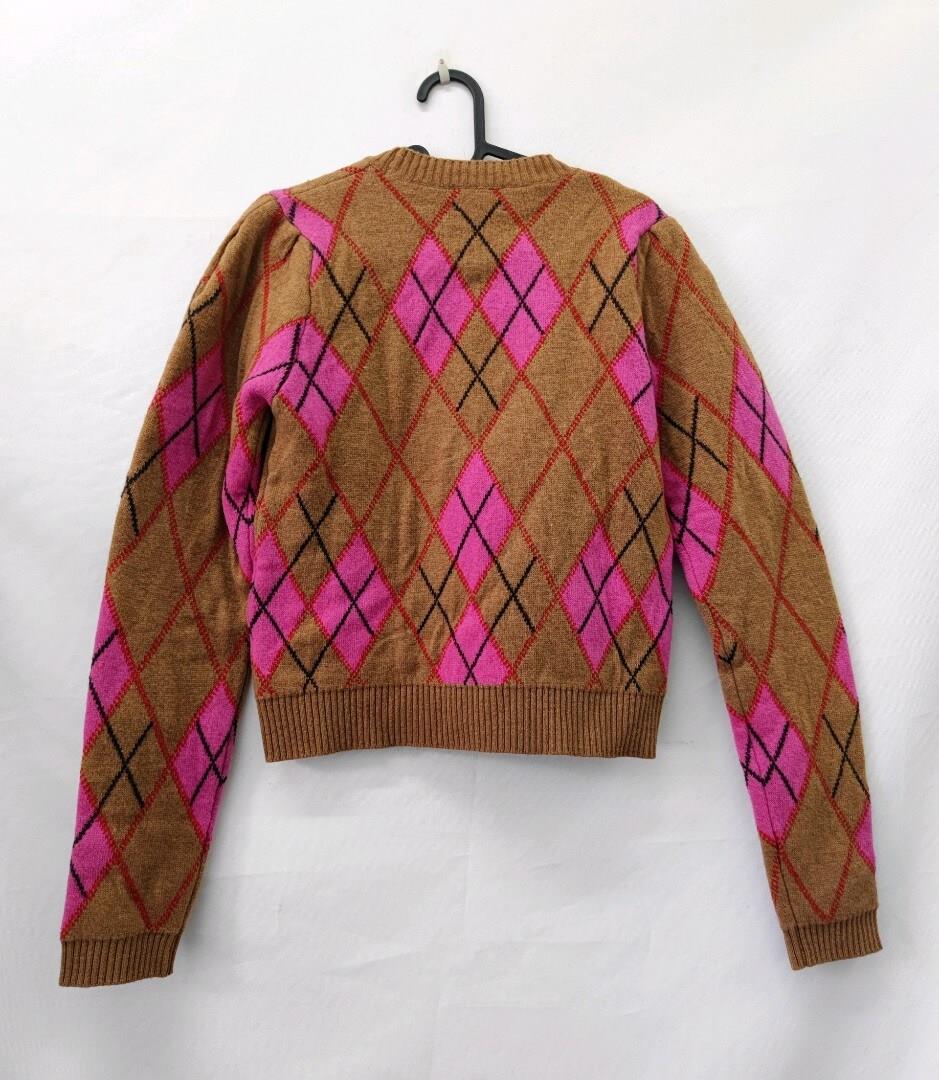 GANNI - Argyle Jacquard-Knit Wool-Blend Sweater