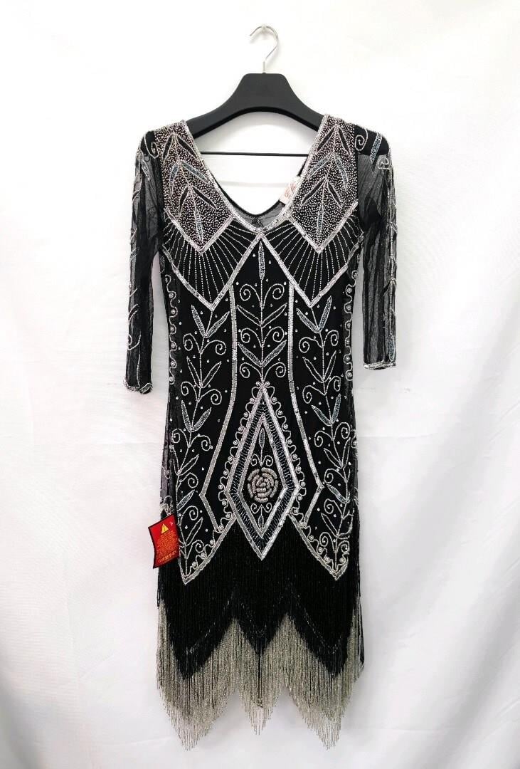 Gastbylady Scarlette Black silver Flapper Dress
