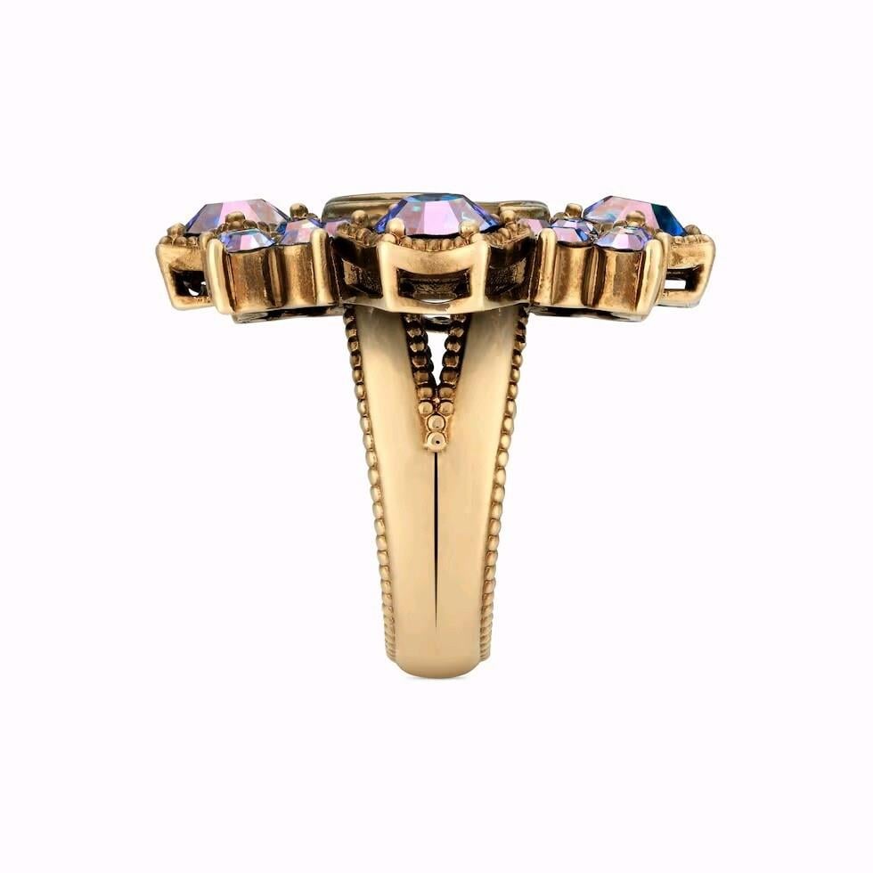 GUCCİ Double G Crystal Flower Ring