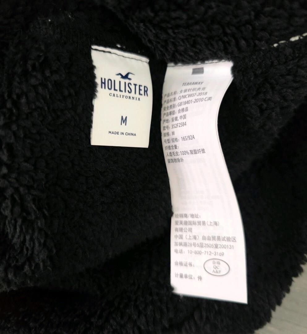 Hollister Check Print Fleece Zip Up Jacket