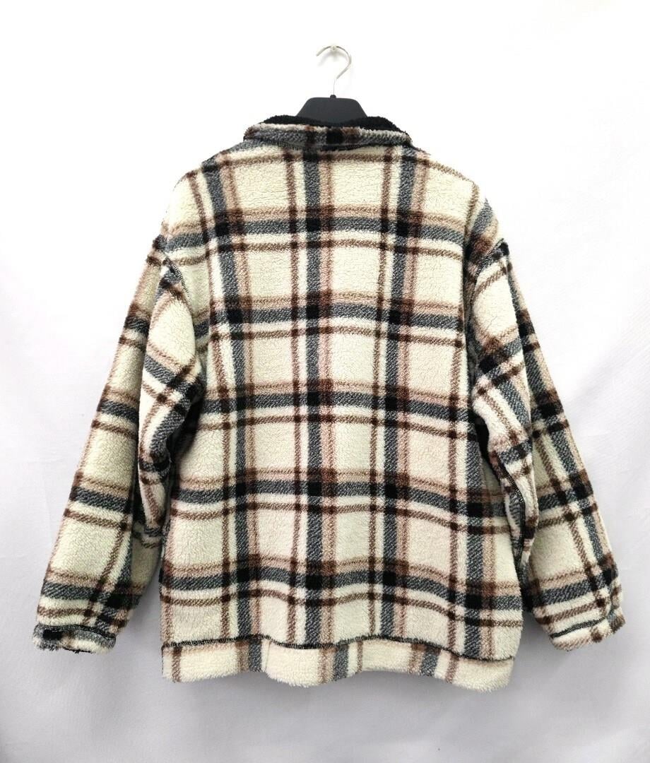 Hollister Check Print Fleece Zip Up Jacket