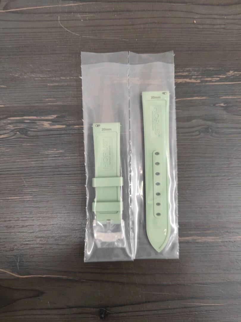 Horus 20mm Lug Width FKM Rubber Strap - Sage Green