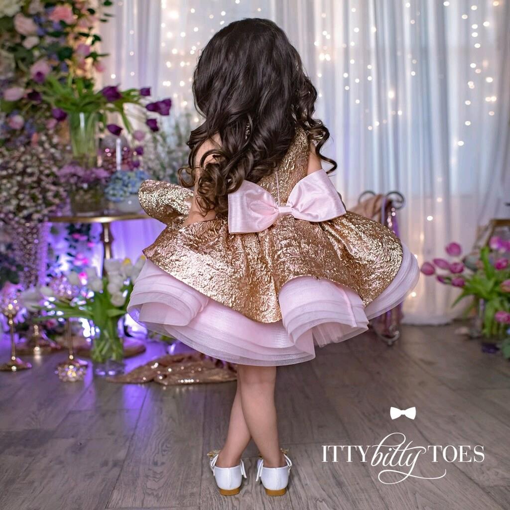 İtty bitty Toes - Glory Elbise (Gül Altın ve Pembe)