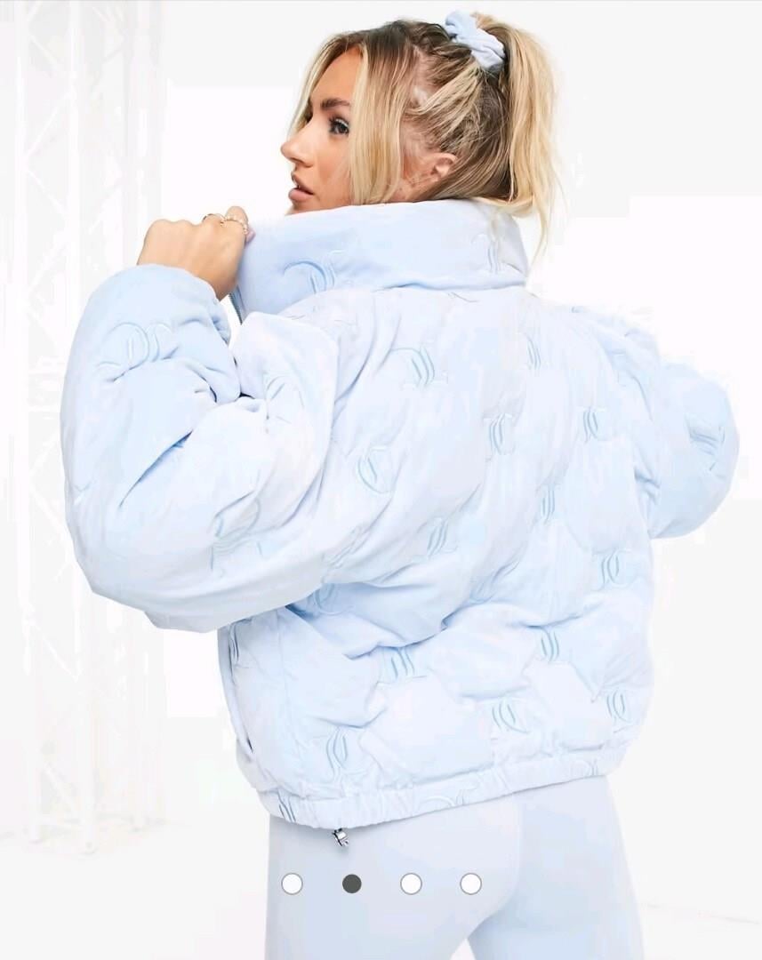 Juicy Couture x ASOS Monogram Logolu Mavi Şişme Ceket