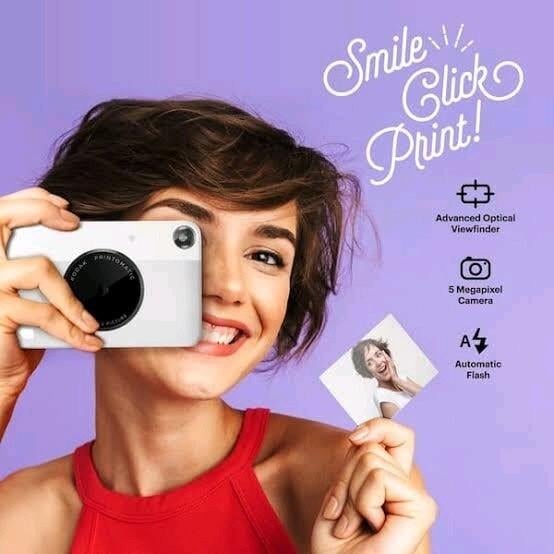KODAK Printomatic Instant Camera (Gri)