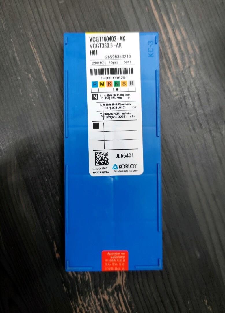 Korloy - VCGT160402-AK H01 Kesici Takım - 10 Adet