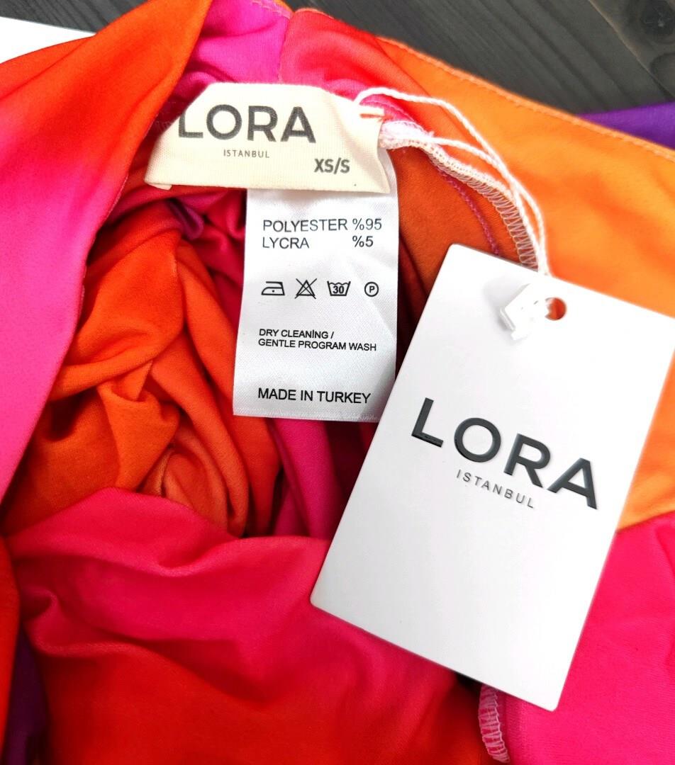 LORA ISTANBUL Luna Renkli Mini Elbise