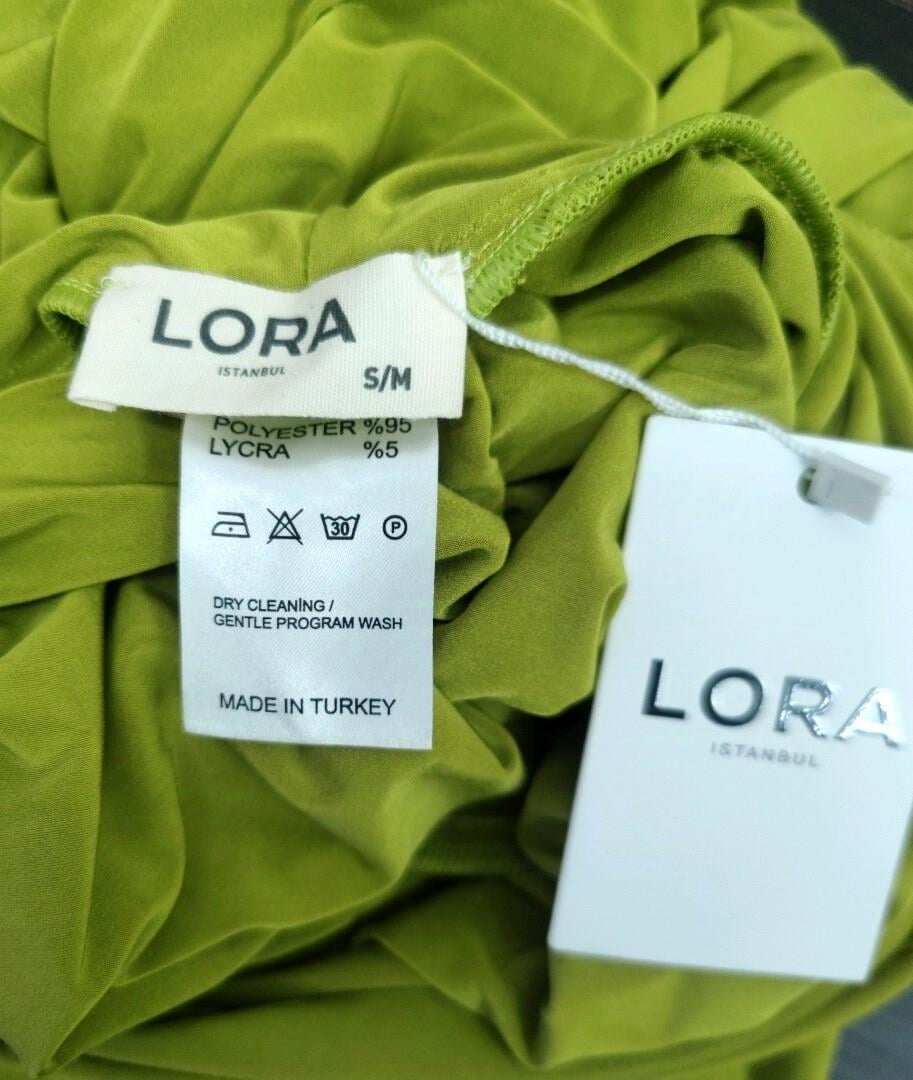LORA ISTANBUL Luna Yeşil Mini Elbise