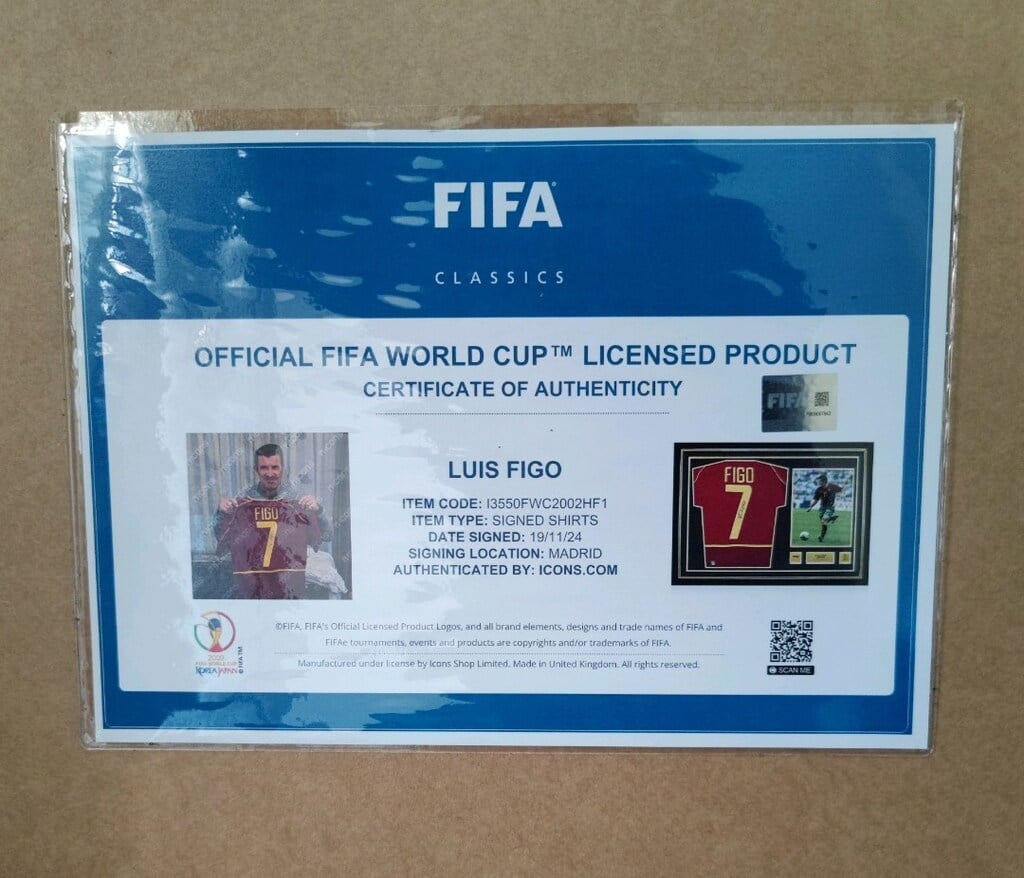 Luis Figo - 2002 FIFA World Cup Portekiz İmzalı Forma