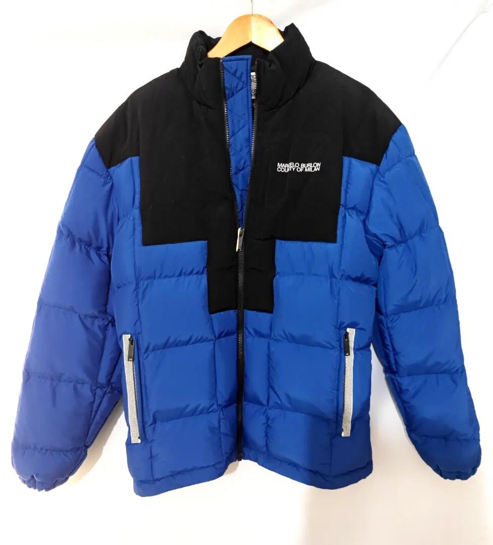 MARCELO BURLON Down Jacket With Logo Print