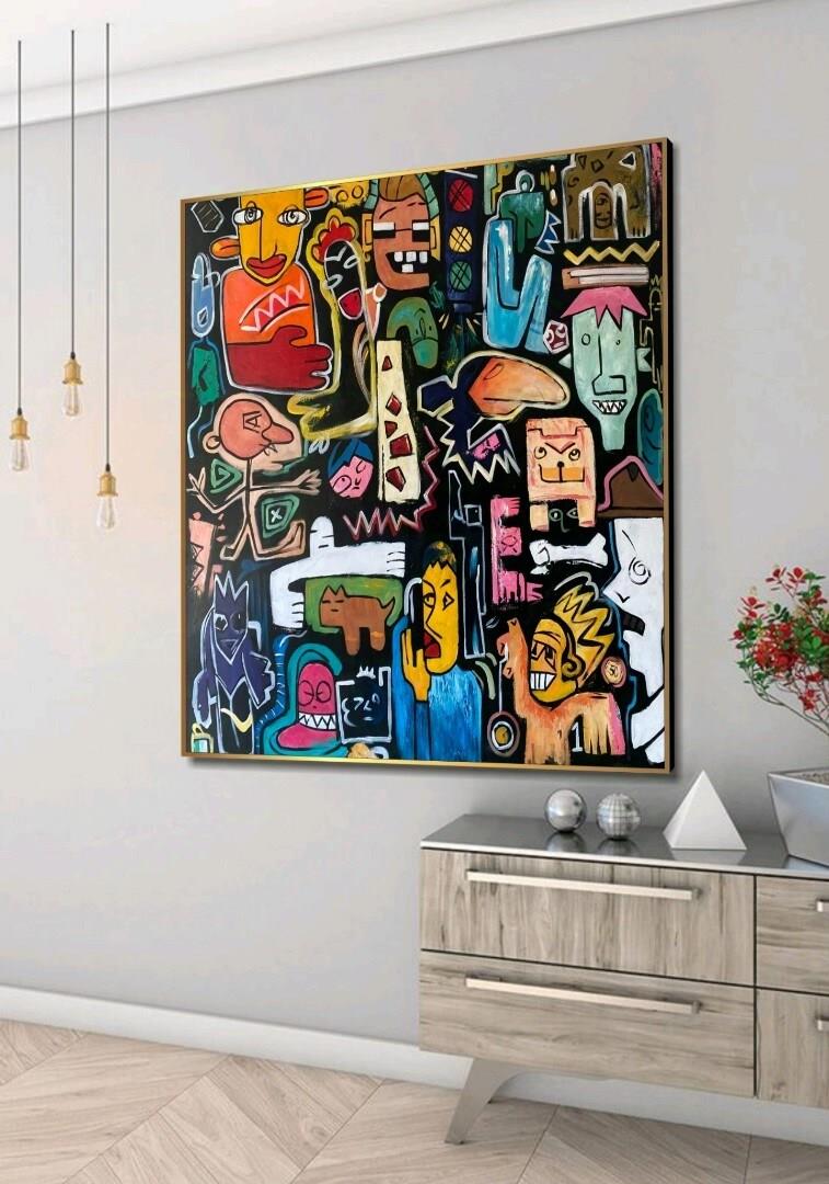 Modern Society Graffiti Yağlı Boya Tablo 152 x 152